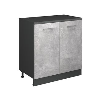 Vicco Armario De Cocina Para Techo Inclinado R-line, Hormig&oacute;n, 80 Cm Sin Inclinaci&oacute;n Con 2 Puertas, Vicco