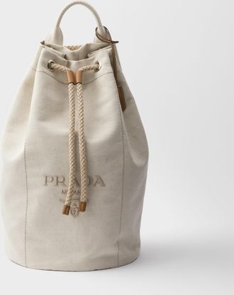 Prada Linen blend drawstring duffel bag