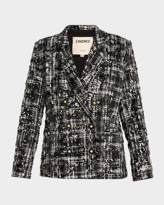 L'agence Colin Sequined Tweed Blazer
