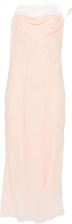 MUGLER Pink Backless Cowl Neck Layered Dress