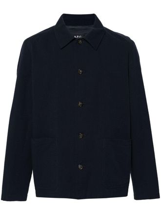 A.P.C. texturised cotton shirt jacket - Blue