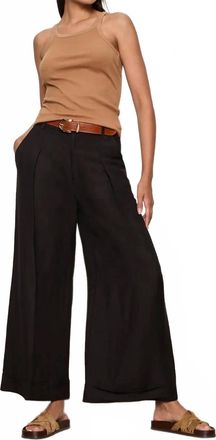 Sanctuary Terrace Linen Wide Leg Pants In Black