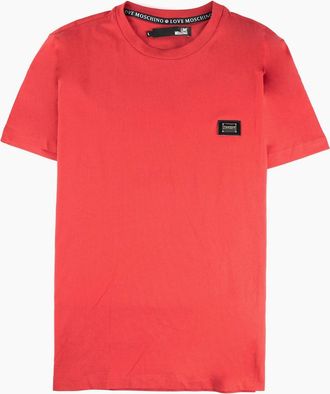 Love Moschino Mens Love Moschino Metal Logo Jursey T Shirt Red - Size: 38