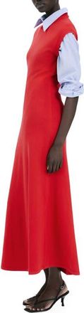 Mango Mock Neck Midi Sweater Dress in Red at Nordstrom, Size 10