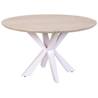 Wanderlust Deco Mesa De Comedor De Madera Blanca 130x130x77h Cm