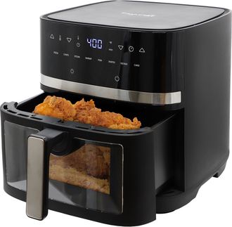 MegaChef 8.5 Quart Digital Electric Air Fryer with Transparent Window in Black