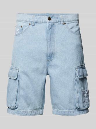 Karl Kani Regular Fit Cargoshorts mit Label-Stitching in Jeansblau, Größe XS