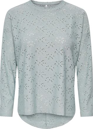 Only Langarmshirt ONLY ONLSMILLA LIFE L/S TOP JRS, Damen, Gr. XS, abyss, Jersey, Obermaterial: 95% Polyester, 5% Elasthan, unifarben, regular fit Po-bedeck