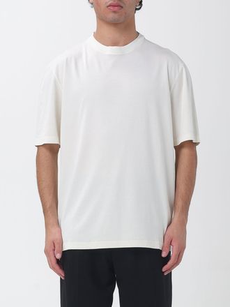Canali T-shirt relaxed fit in cotone con scollo a girocollo e spalle scese