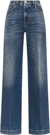 Seventy Lange jeans met hoge taille van stretchdenim - Dames - Loose Fit Jeans - Blauw - S - Denim - Jeans