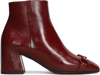 Mara Bini buckle square toe boots - women - Calf Leather/Calf Leather/Calf Leather/Rubber - 37 - Red