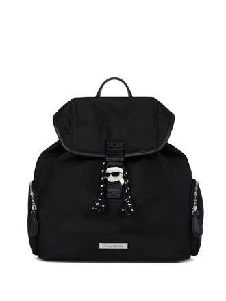 Karl Lagerfeld small Ikon backpack - women - Recycled Polyamide/Polyester/Polyurethane - OS - Black