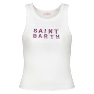 MC2 Saint Barth Ada Rib Tank Top - female - MC2 Saint Barth - Sleeveless Tops - White - M - Tops