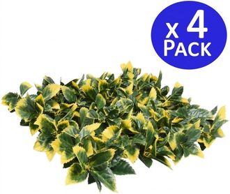 No Brand Pack 4 Jardin Vertical Laurel 50x50 Cm Planta Artificial Decoraci&atilde;&sup3;n Pared Interior Exterior Jardines Verticales