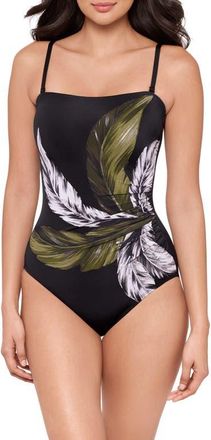Miraclesuit Boca Grande Avanti Strapless One-Piece Swimsuit in Black/Multi at Nordstrom, Size 14