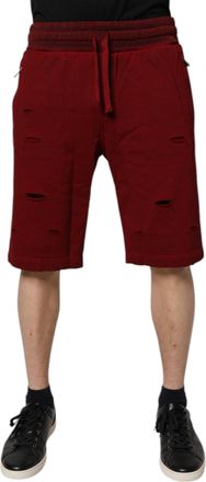Dolce & Gabbana Bordeaux Cotton Bermuda Men Sweatshorts Shorts