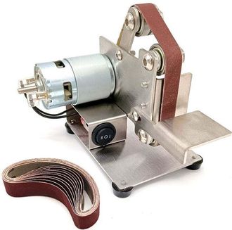 OEM Mini Lijadora De Banda El&eacute;ctrica Multifuncional, Pulidora De Bricolaje, Afilador De Bordes (plata, Tipo 1)