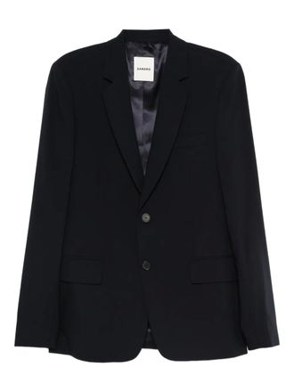Sandro two-button flap-pocket blazer - Blue