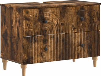 vidaXL Mueble De Lavabo Para Ba&ntilde;o Alkmaar Roble Ahumado Vidaxl