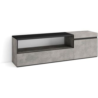 Skraut Home Mobile tv Soggiorno, Ampio spazio a disposizione, 150x45x35cm, Per tv fino a 65, Mobile Soggiorno, Stile moderno, Grigio Cemento - Skraut Home