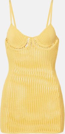 The Attico Crochet cotton-blend minidress