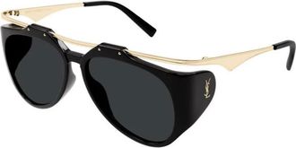 Saint Laurent Ladies Black Aviator Sunglasses SLM137AMELIA 001