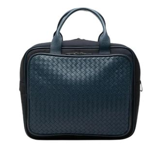 Bottega Veneta Vintage, unisex, Blauw, ONE Size, Leer, Pre-owned Intrecciato Leren Canvas Handtas