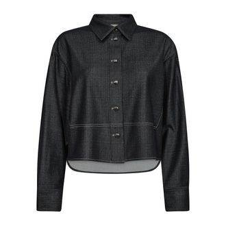Mos Mosh Denim Shirt with Cropped Silhouette