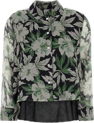 Loewe Womens Printed Silk Shirt - Black - Size EU 38 (Womens)