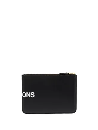 Comme Des Gar&ccedil;ons Logo Leather Pouch - Black