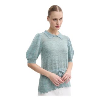 Munthe Salca Sweater - Dames - Ronde hals truien - Blauw - XS - Wol - Truien & Vesten