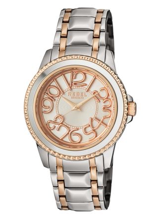 Rebel Rockers Mens Unisex Williamsburg Silver Dial Stainless Steel Watch - Silver & Gold - One Size