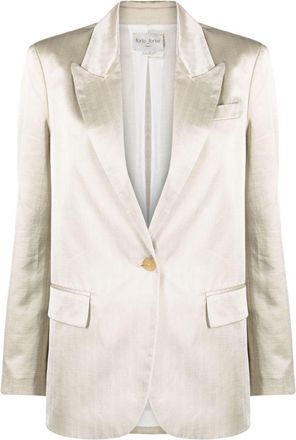 Forte_Forte single-breasted satin blazer - women - Viscose/Cotton - III - Neutrals