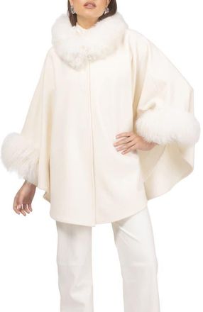 Gorski Wool And Cashmere Cape in Ivory at Nordstrom