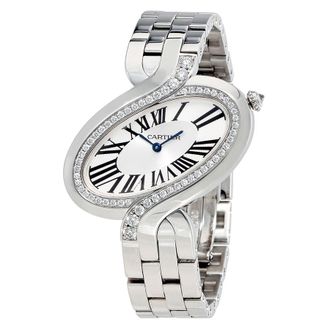 Cartier Pre-owned Cartier Delice De Cartier Diamond Silver Dial Ladies Watch WG800007