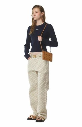 MCM Ottomar Travel Pouch in Visetos in Cognac at Nordstrom