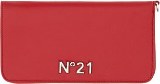 N&deg;21 Logo Plaque Wallet - Dames - Clutches - Rood - ONE Size - Leer - Tassen