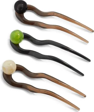 Chelsea28 Orb Stix 3-Pack Hair Pins in Blue Multi at Nordstrom