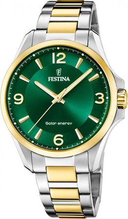 Festina F20657-3 Mens Solar Energy Watch - Silver - One Size