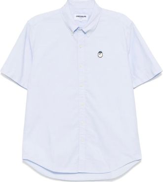 Chocoolate logo-patch shirt - men - Cotton - M - Blue