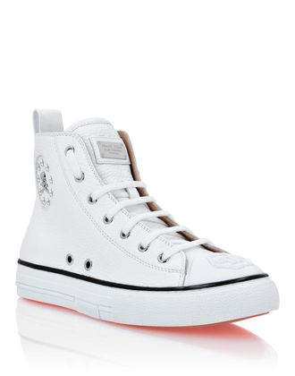 Philipp Plein Leather Hi-Top Sneakers Megastar
