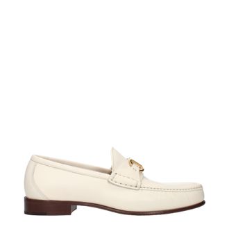 Valentino Garavani Herrens Mokassins Beige/Elfenbeinfarbenes Leder