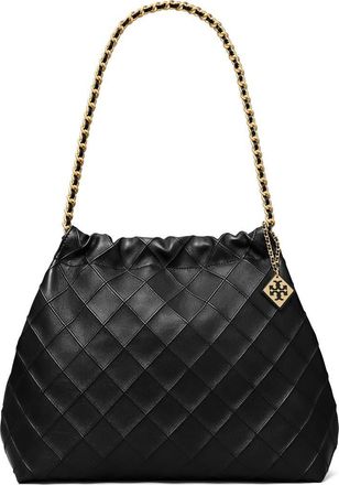 Tory Burch Fleming Soft Quilted Leather Hobo Bag in Black at Nordstrom
