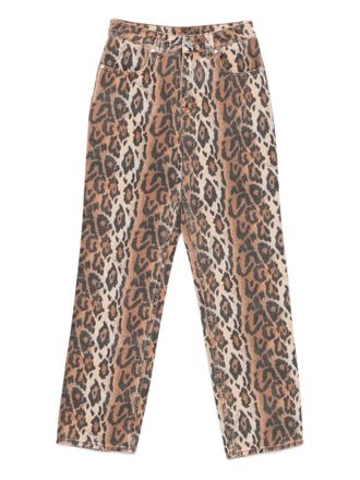 House of Sunny animal-print jeans - women - Cotton - 10 - Brown