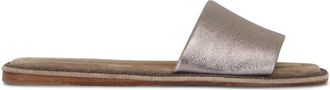 Brunello Cucinelli square-toe leather flat sandals - women - Calf Leather/Calf Leather/Calf Leather - 37 - Neutrals