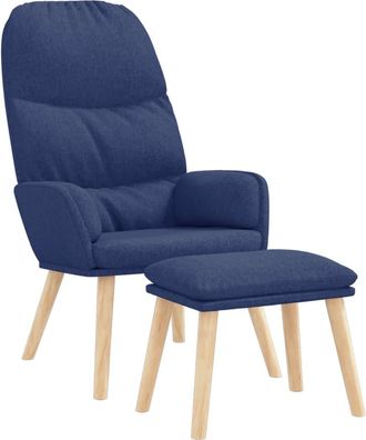 vidaXL Sill&oacute;n De Relax Con Reposapi&eacute;s Tela Azul Vidaxl