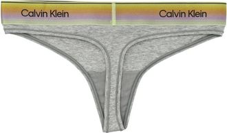 Calvin Klein Logo Taille String - Dames - Onderbroek - Grijs - XS - Katoen - Ondergoed
