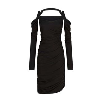 The Attico Midi Dresses, female, Black, Size: XS Short Black Drop 1 Dress