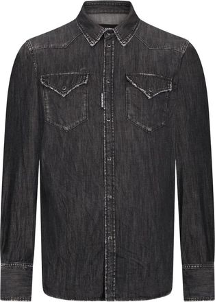 Dsquared2 Denim Shirts - Heren - Spijkeroverhemden - Zwart - S - Denim - Overhemden