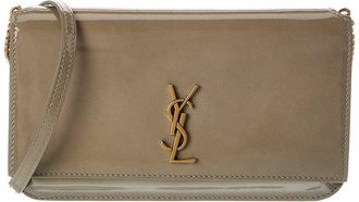 Saint Laurent Monogram Patent Phone Holder With Chain